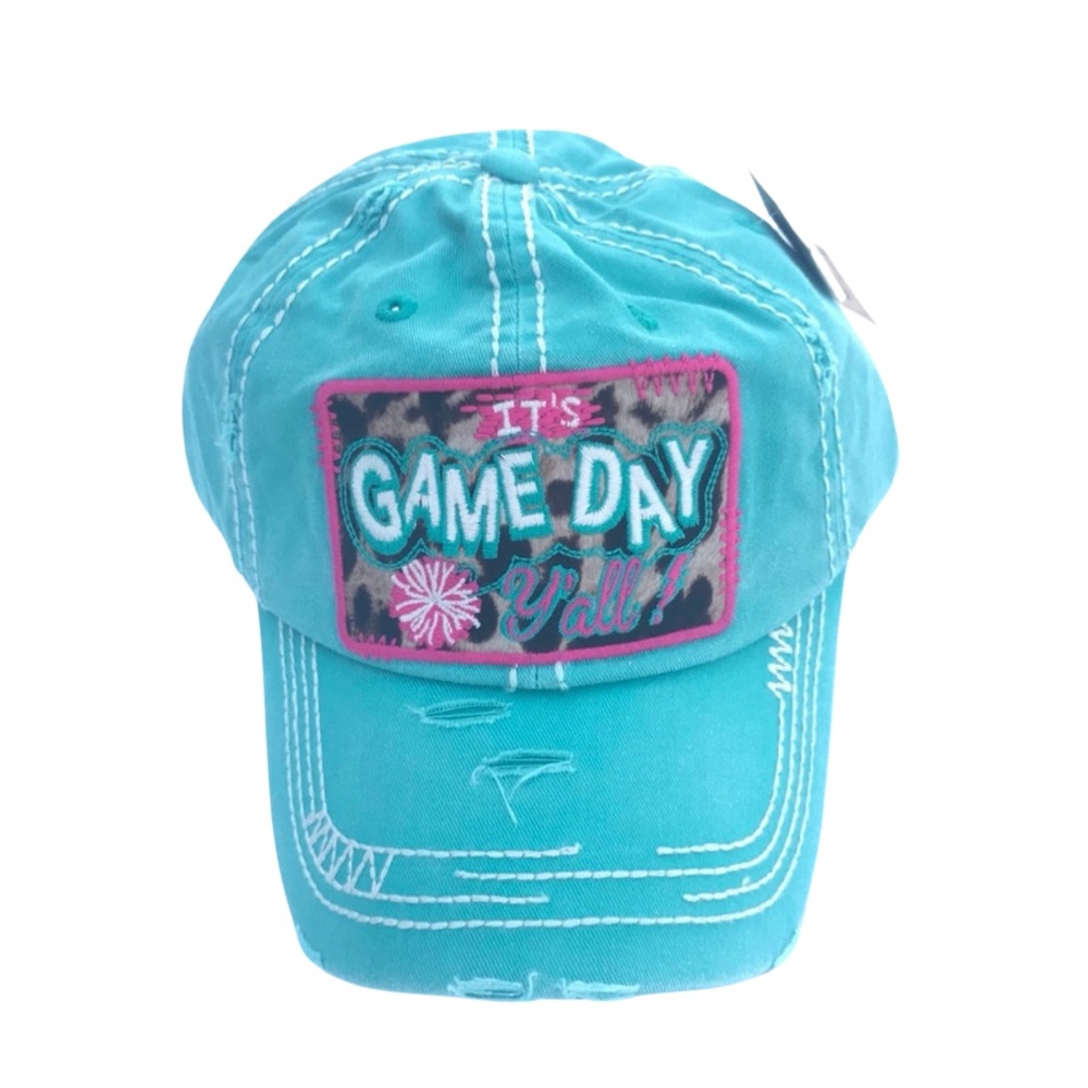 “Game Day” Distressed Baseball Cap